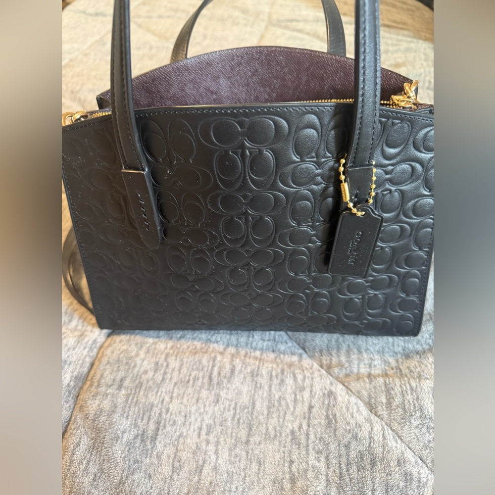 Coach black leather bag